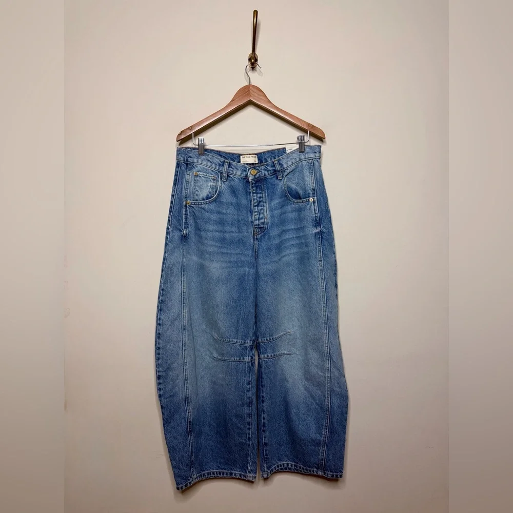 Free People We The Free Good Luck Mid Rise Barrel Jeans